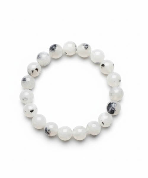 Pedra da Lua com turmalina pulseira da empatia e proteção