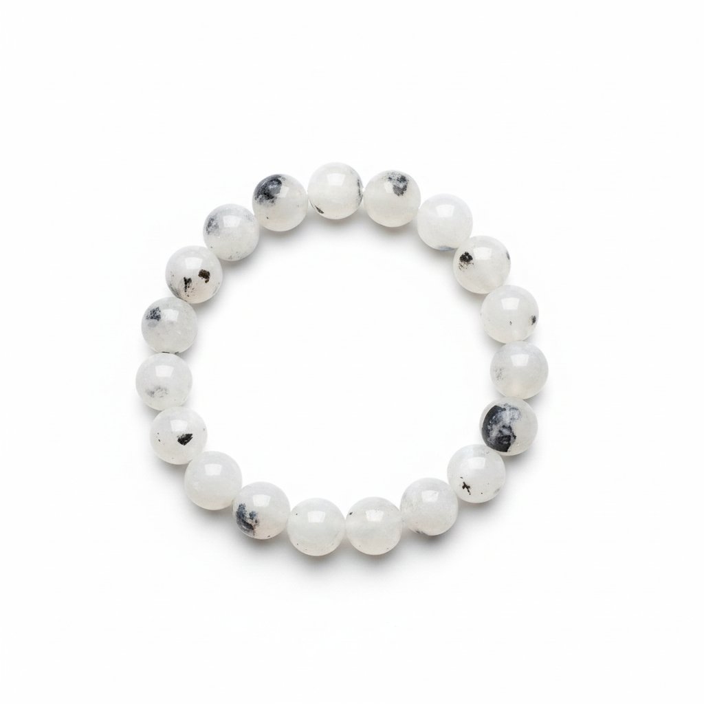 Pedra da Lua com turmalina pulseira da empatia e proteção